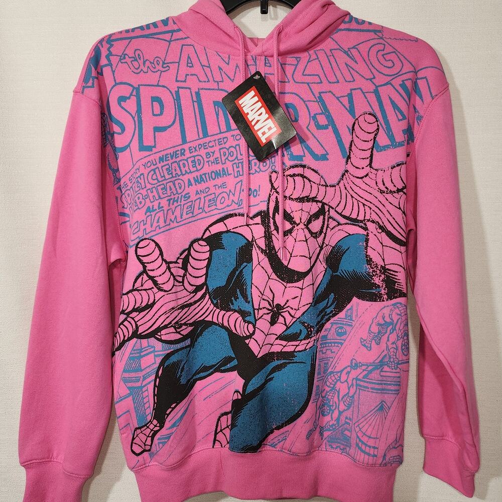 Amazing Spider-Man Pink hoodie women's Small NWT